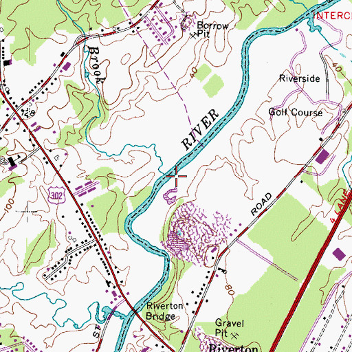 Topographic Map of Minnow Brook, ME