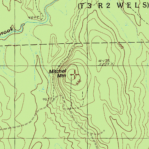 Topographic Map of Mitchel Mountain, ME