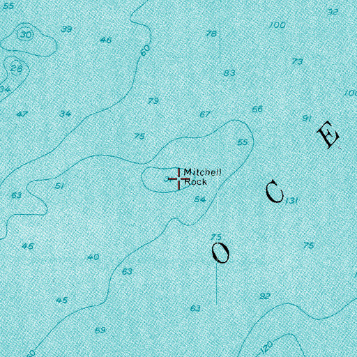 Topographic Map of Mitchell Rock, ME