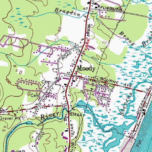 Topographic Map of Moody, ME