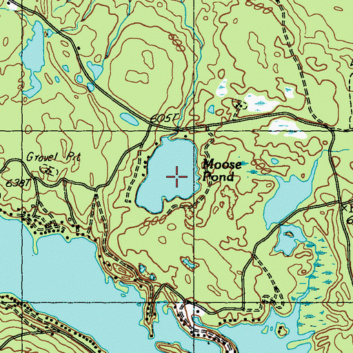 Topographic Map of Moose Pond, ME