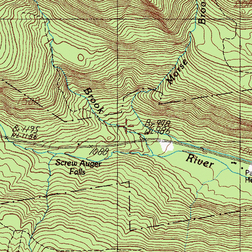 Topographic Map of Morse Brook, ME