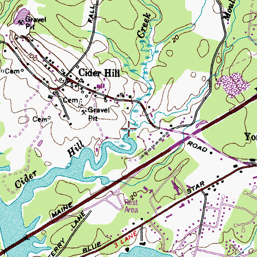 Topographic Map of Moulton Brook, ME