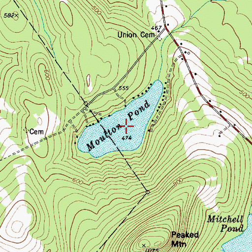 Topographic Map of Moulton Pond, ME