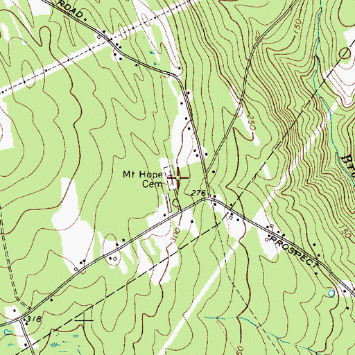 Topographic Map of Mount Hope Cemetery, ME