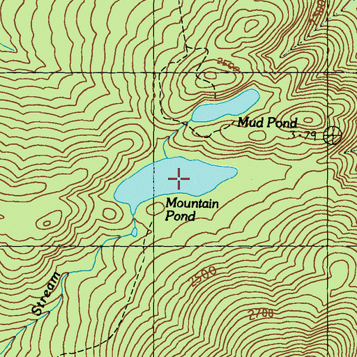 Topographic Map of Mountain Pond, ME