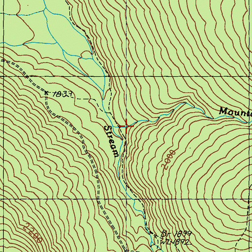 Topographic Map of Mountain Pond Stream, ME