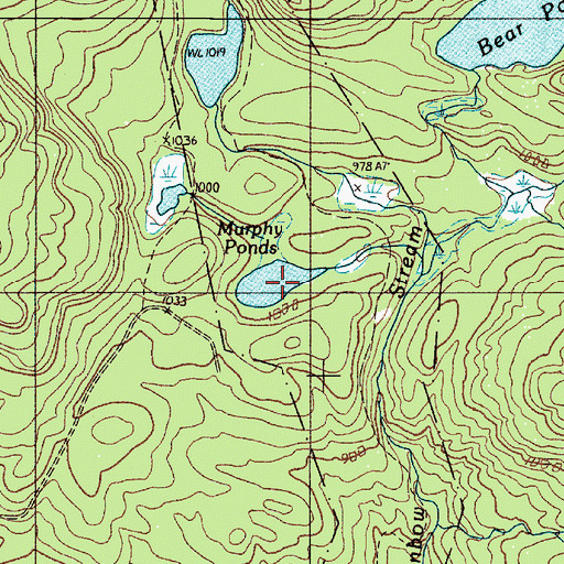 Topographic Map of Murphy Ponds, ME