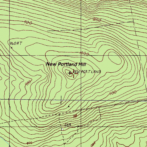 Topographic Map of New Portland Hill, ME