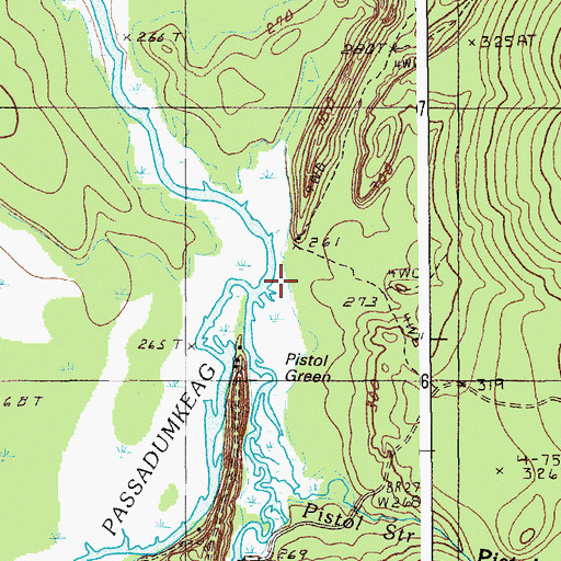 Topographic Map of Nicatous Stream, ME