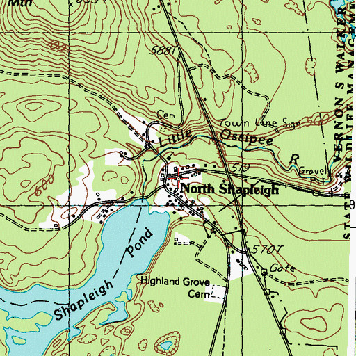 Topographic Map of North Shapleigh, ME