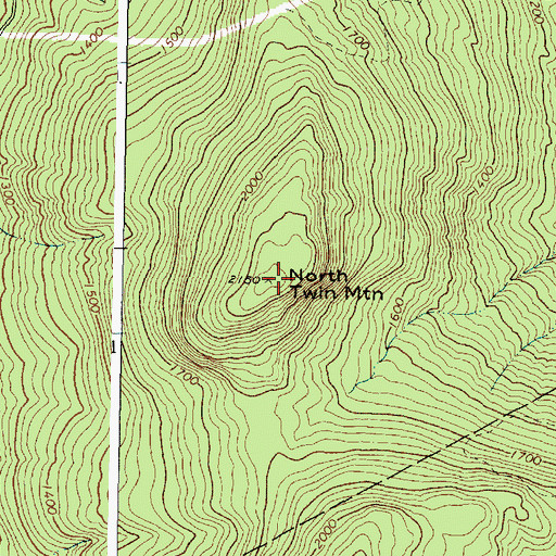 Topographic Map of North Twin Mountain, ME