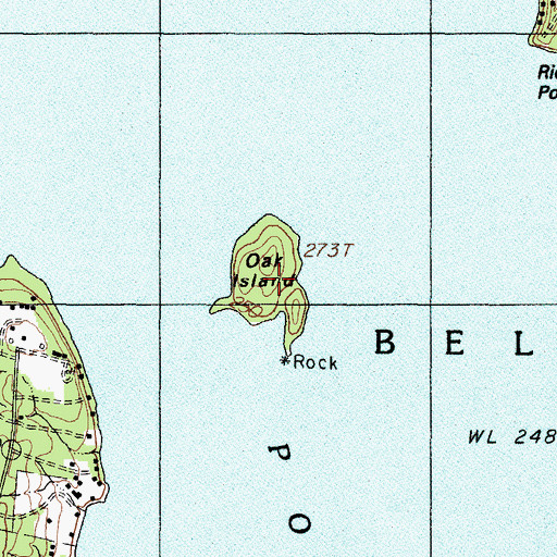 Topographic Map of Oak Island, ME