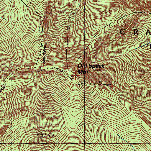 Topographic Map of Old Speck Mountain, ME