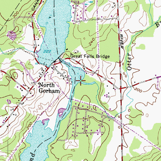 Topographic Map of Otter Brook, ME