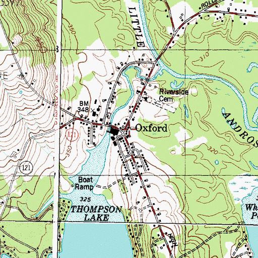 Topographic Map of Oxford, ME