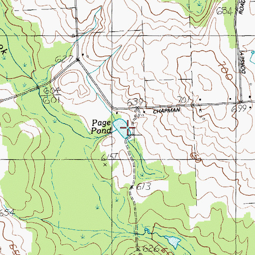 Topographic Map of Page Pond, ME