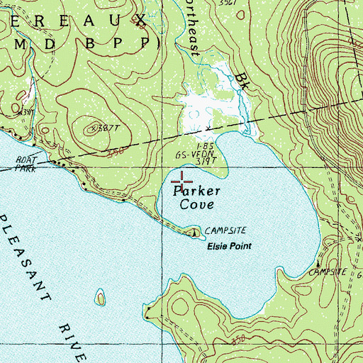 Topographic Map of Parker Cove, ME
