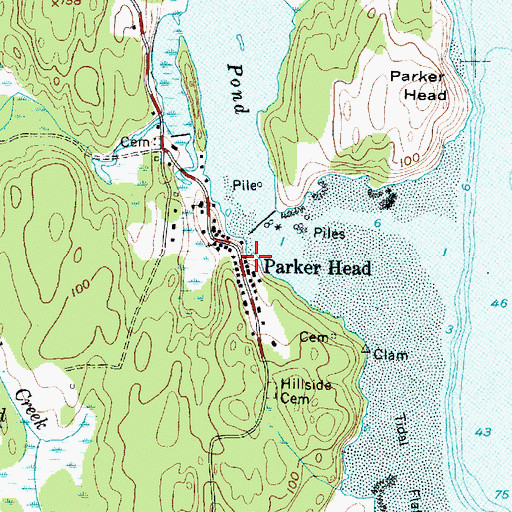 Topographic Map of Parker Head, ME