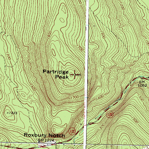 Topographic Map of Partridge Peak, ME