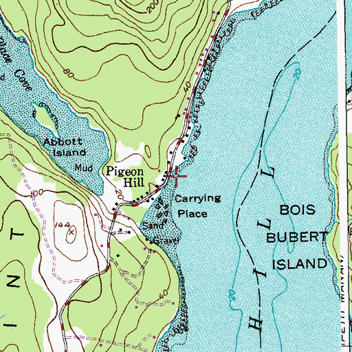 Topographic Map of Pigeon Hill, ME