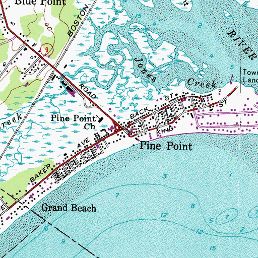 Topographic Map of Pine Point, ME