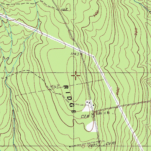 Topographic Map of Pleasant Ridge, ME