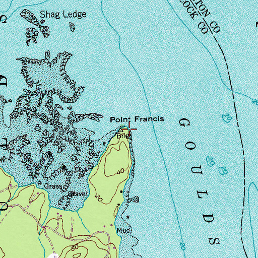 Topographic Map of Point Francis, ME
