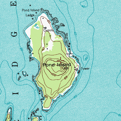 Topographic Map of Pond Island, ME