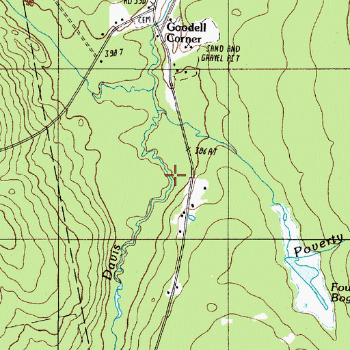 Topographic Map of Poverty Brook, ME