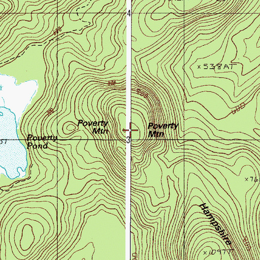 Topographic Map of Poverty Mountain, ME