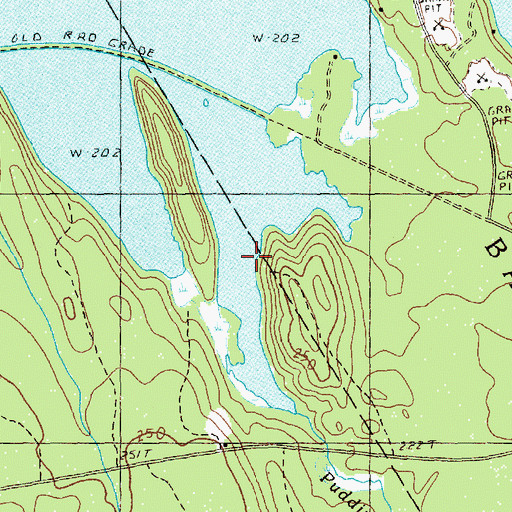 Topographic Map of Pudding Brook, ME