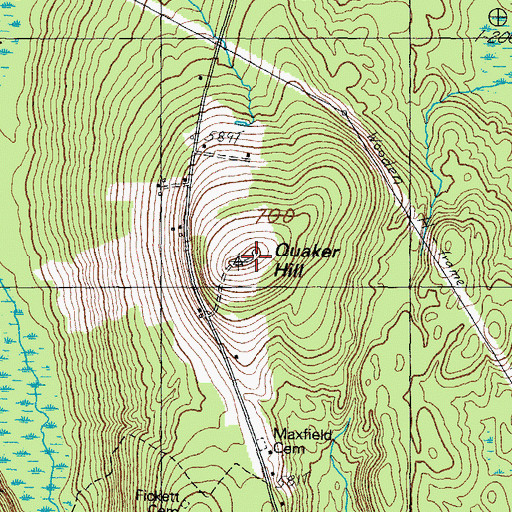 Topographic Map of Quaker Hill, ME