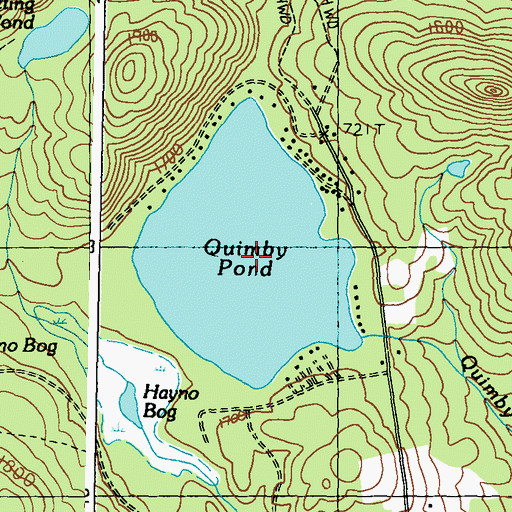 Topographic Map of Quimby Pond, ME