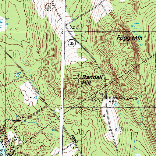 Topographic Map of Randall Hill, ME