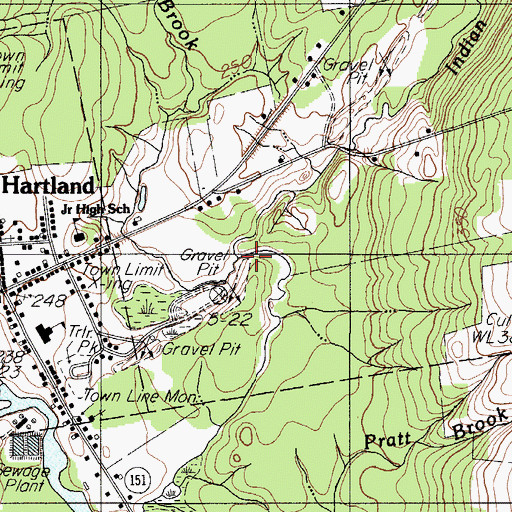 Topographic Map of Ray Brook, ME