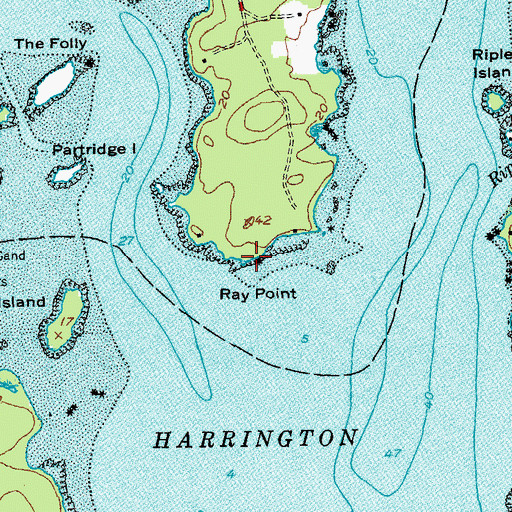 Topographic Map of Ray Point, ME