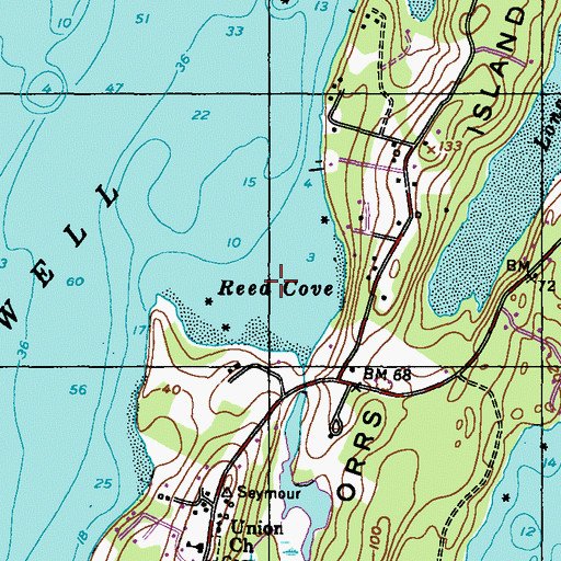 Topographic Map of Reed Cove, ME