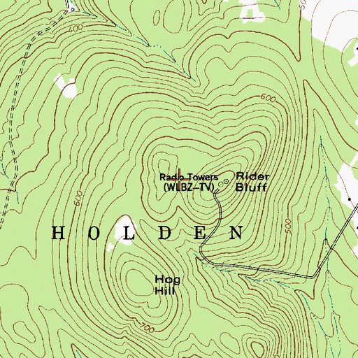 Topographic Map of Rider Bluff, ME