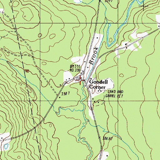 Topographic Map of Riverside Cemetery, ME