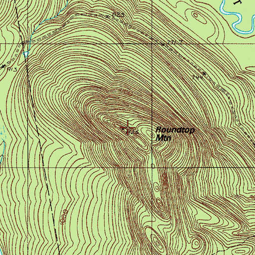 Topographic Map of Roundtop Mountain, ME