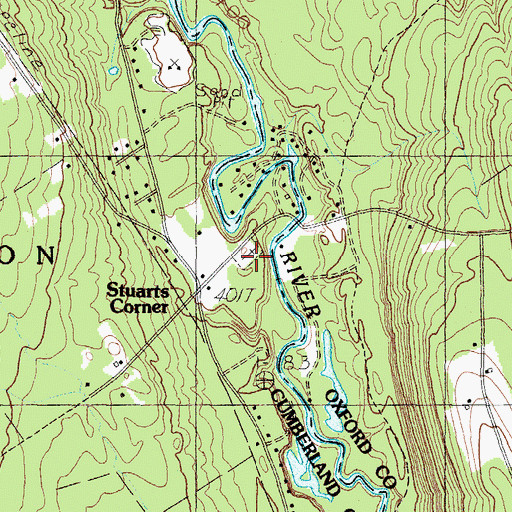 Topographic Map of Ryefield Cemetery, ME