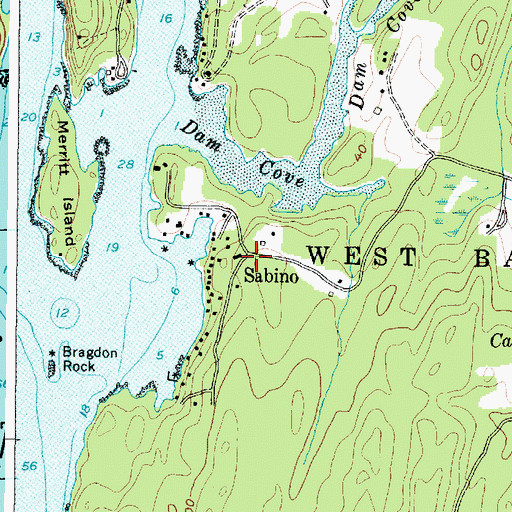 Topographic Map of Sabino, ME
