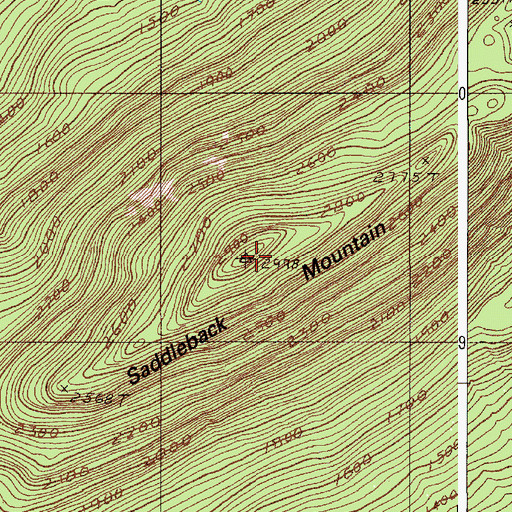 Topographic Map of Saddleback Mountain, ME