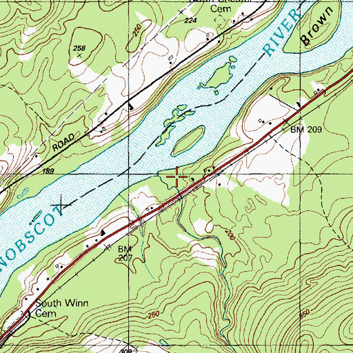 Topographic Map of Salmon Stream, ME