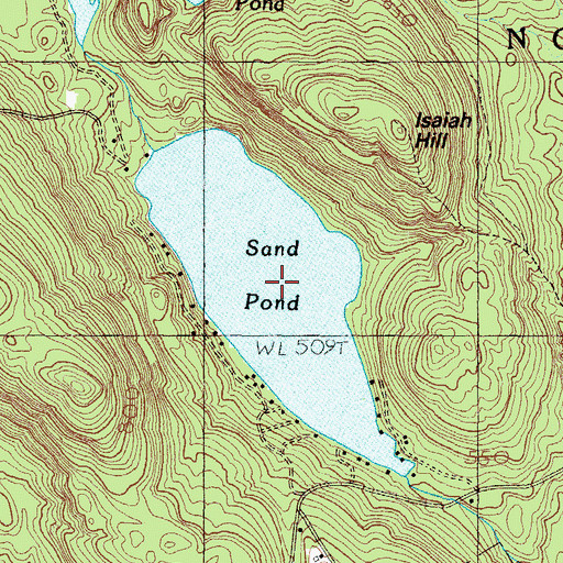 Topographic Map of Sand Pond, ME