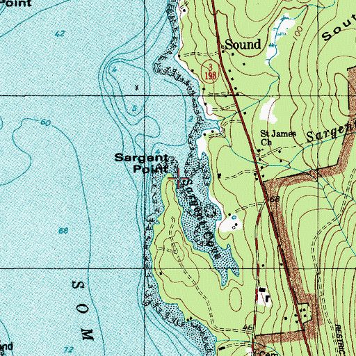 Topographic Map of Sargent Point, ME