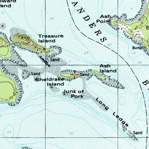 Topographic Map of Sheldrake Island, ME
