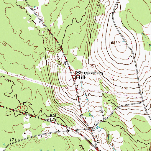 Topographic Map of Shepards Hill, ME