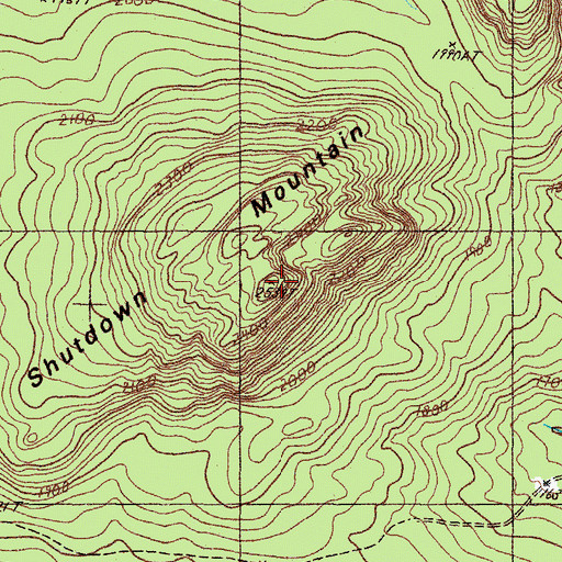 Topographic Map of Shutdown Mountain, ME